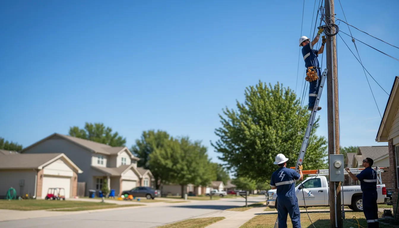 Residential electrician providing installation services in Okay, OK
